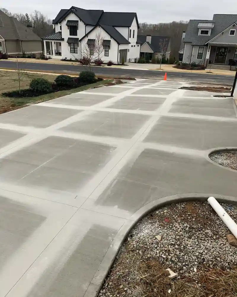 A concrete driveway poured by Ace Concrete Construction