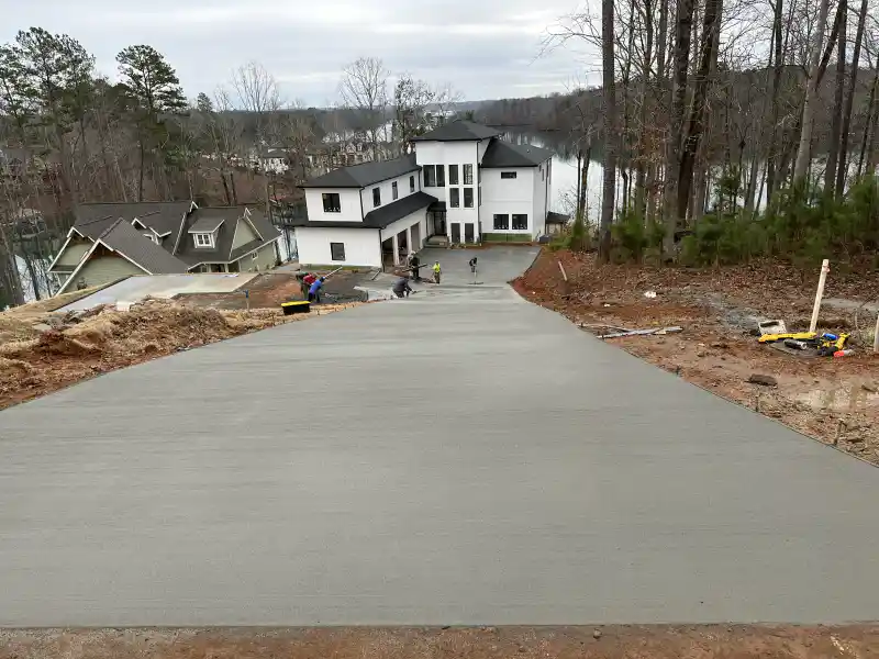 A concrete driveway poured by Ace Concrete Construction