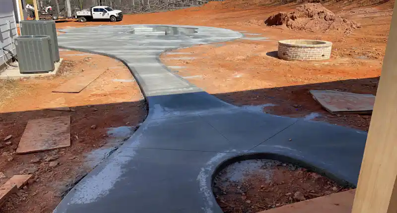 A concrete driveway poured by Ace Concrete Construction