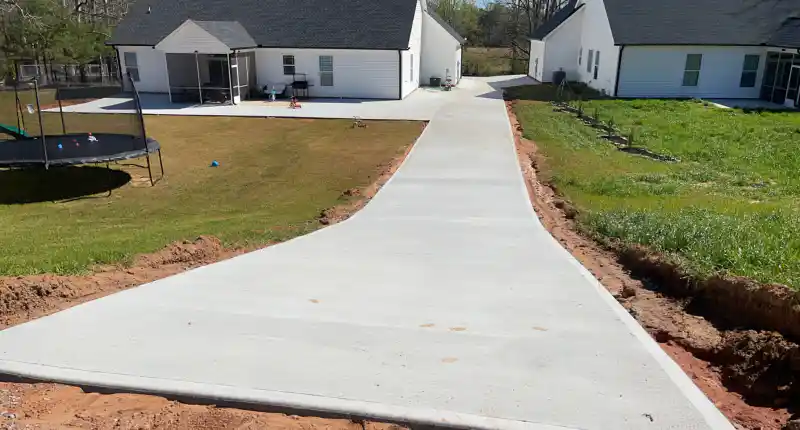 A concrete driveway poured by Ace Concrete Construction