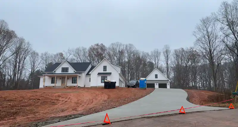 A concrete driveway poured by Ace Concrete Construction