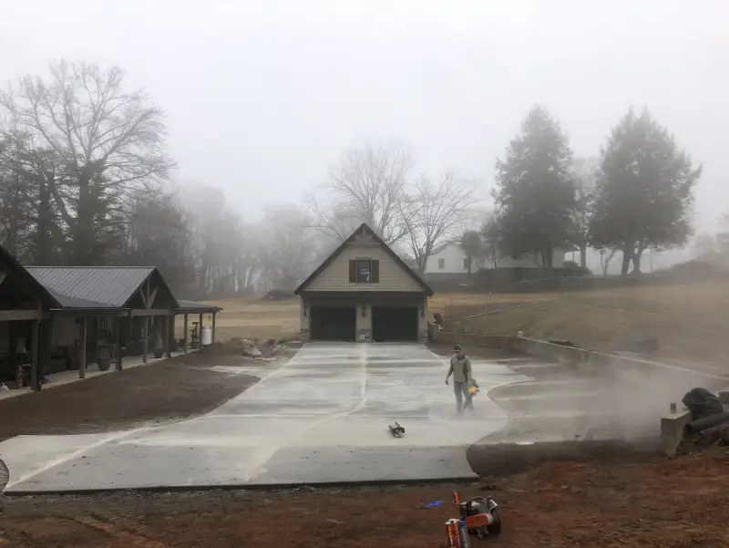 A concrete driveway poured by Ace Concrete Construction