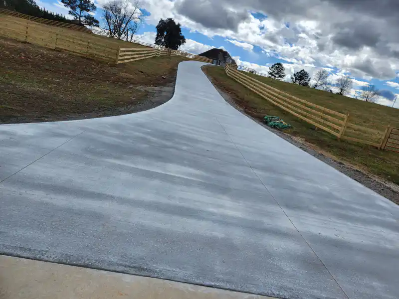 A concrete driveway poured by Ace Concrete Construction