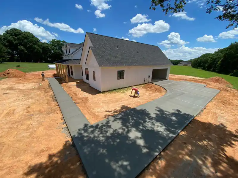 Concrete driveway poured by Ace Concrete Construction