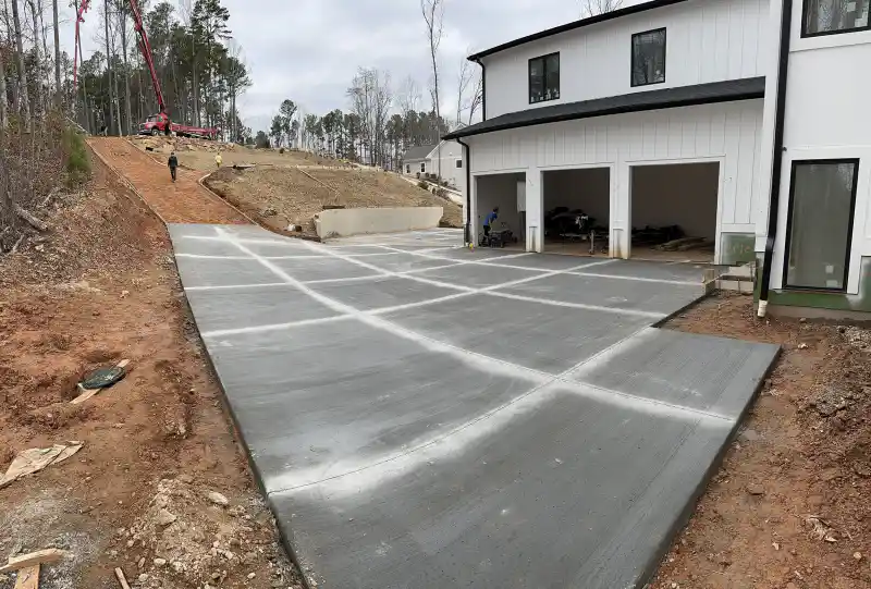 Concrete driveway poured by Ace Concrete Construction