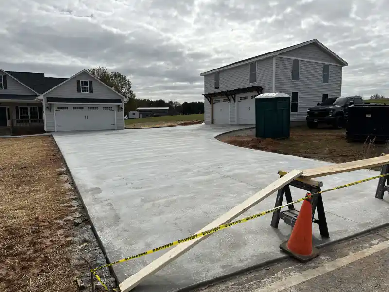 Concrete driveway poured by Ace Concrete Construction