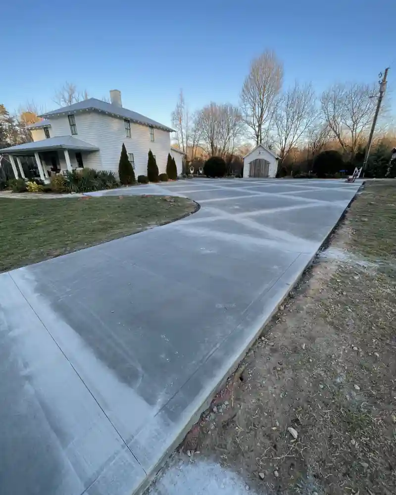 A concrete driveway poured by Ace Concrete Construction