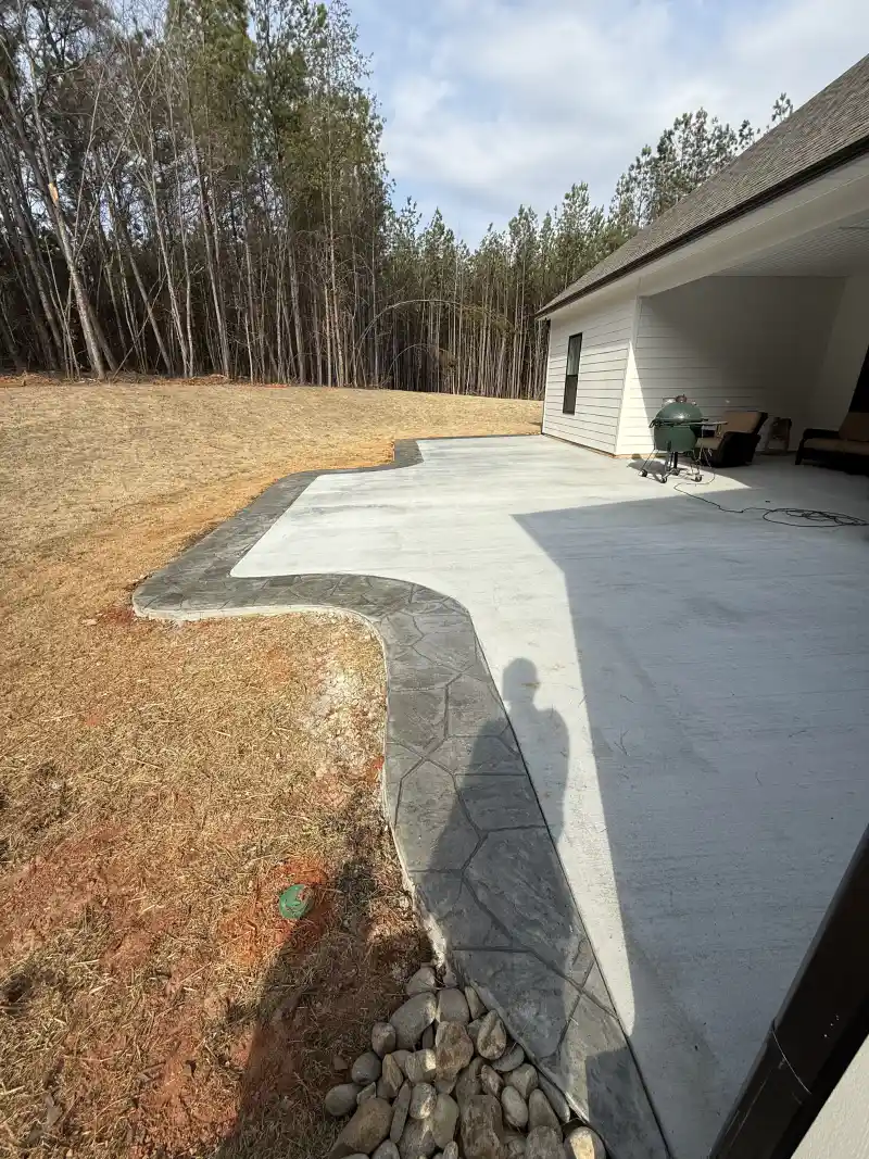 Concrete patio and outdoor living area poured by Ace Concrete Construction
