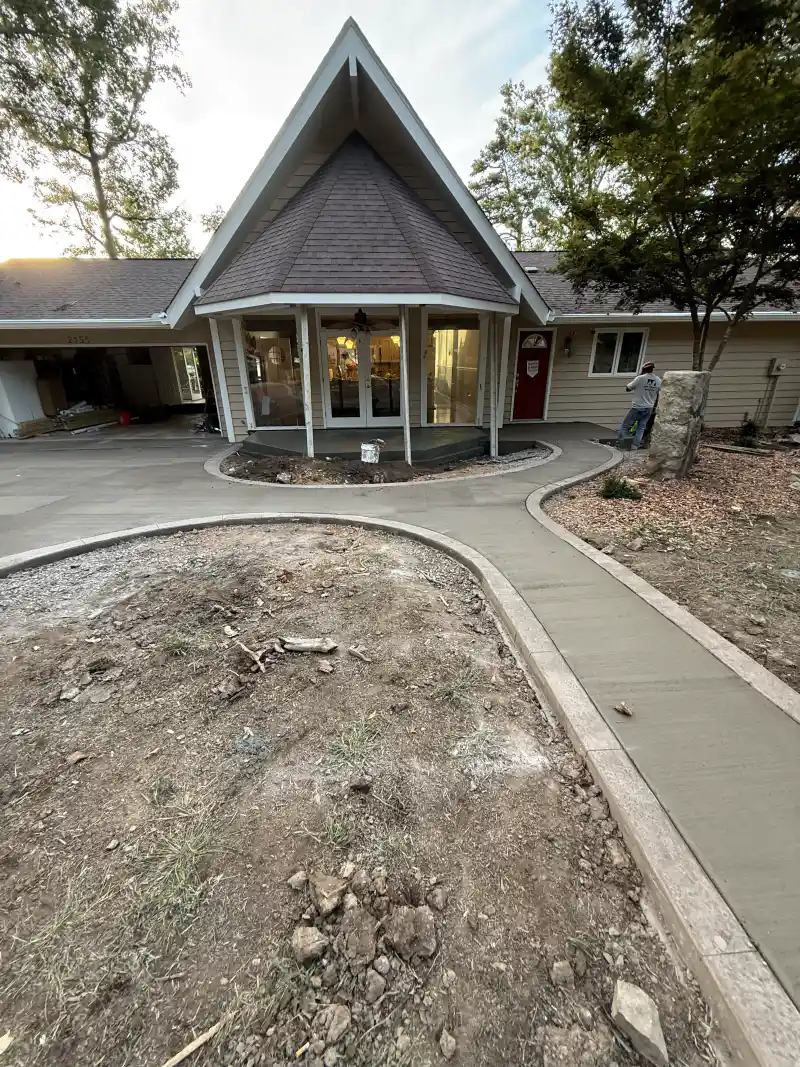 Concrete patio and outdoor living area poured by Ace Concrete Construction