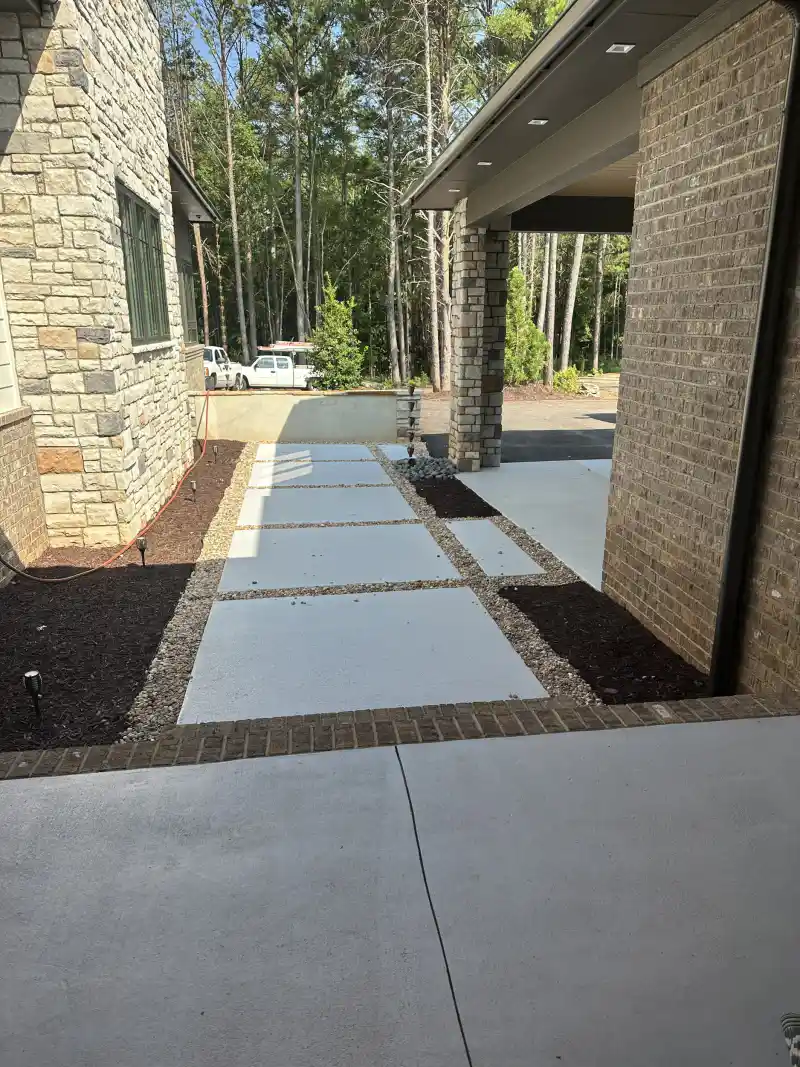 Concrete patio and outdoor living area poured by Ace Concrete Construction