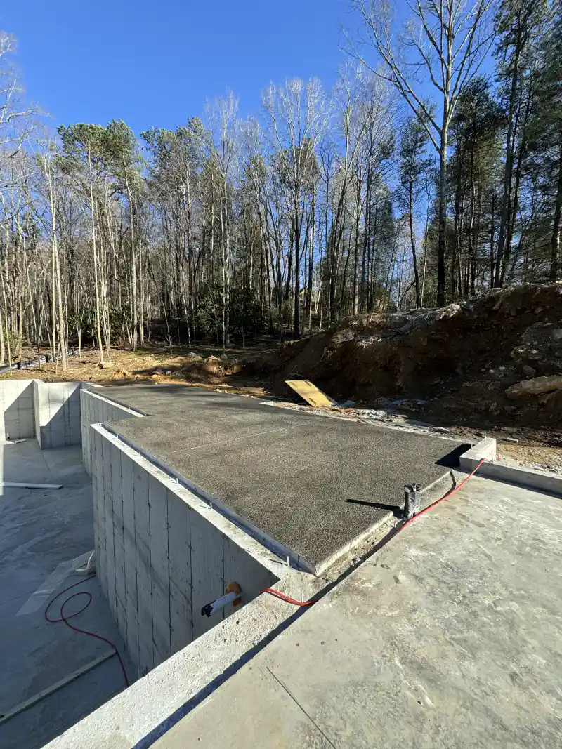 Garage or building slab poured by Ace Concrete Construction