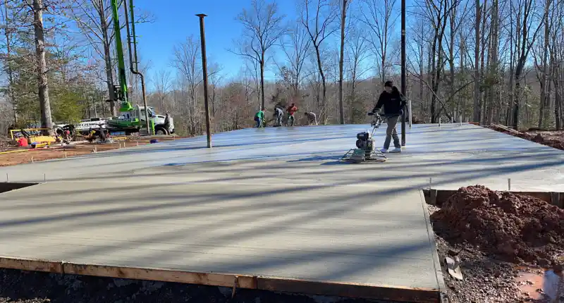 Garage or building slab poured by Ace Concrete Construction