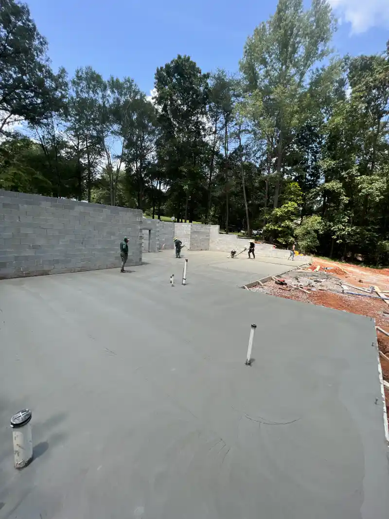 Garage or building slab poured by Ace Concrete Construction