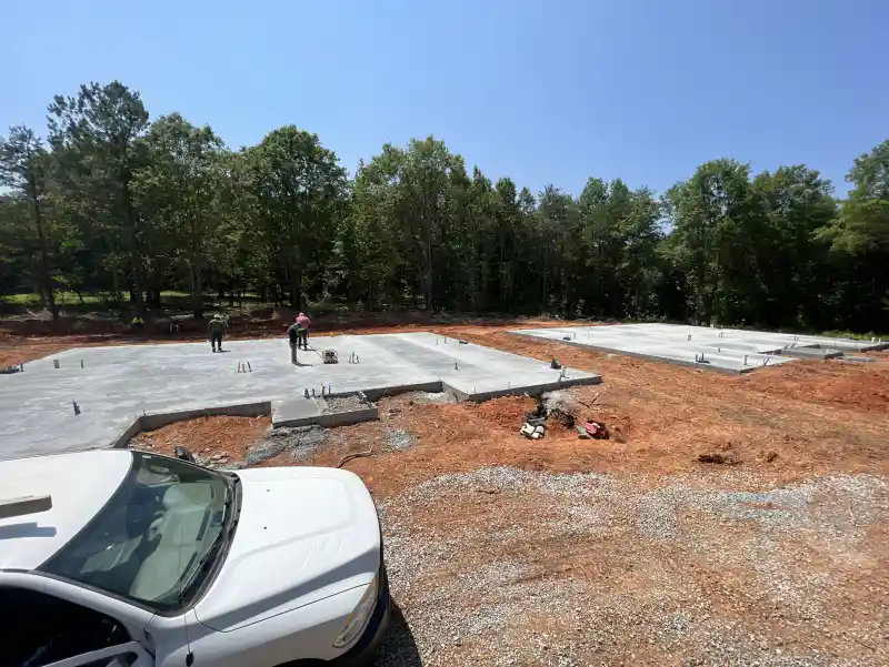 A large finished concrete slab with crisply cut control joints.