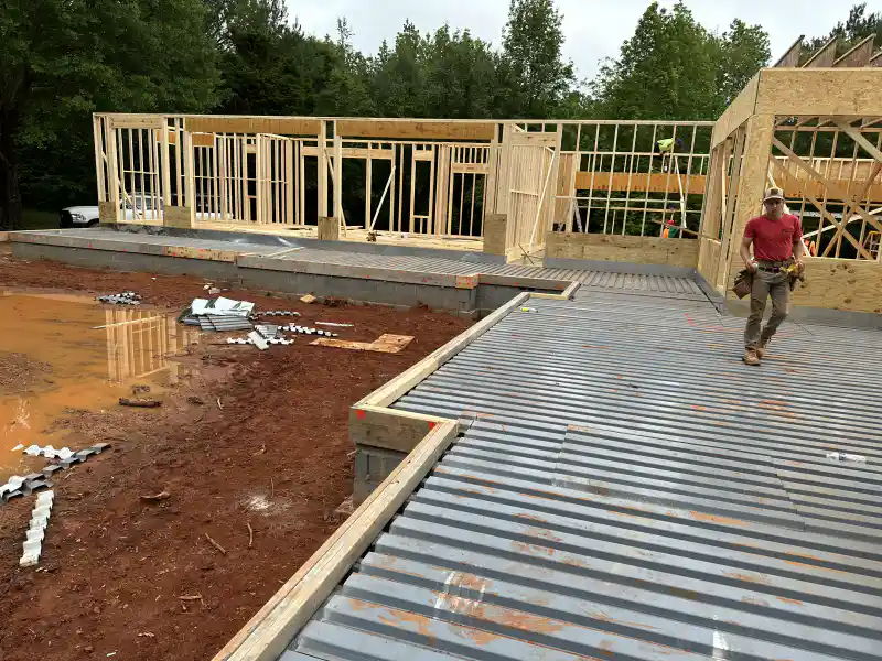 Garage or building slab poured by Ace Concrete Construction