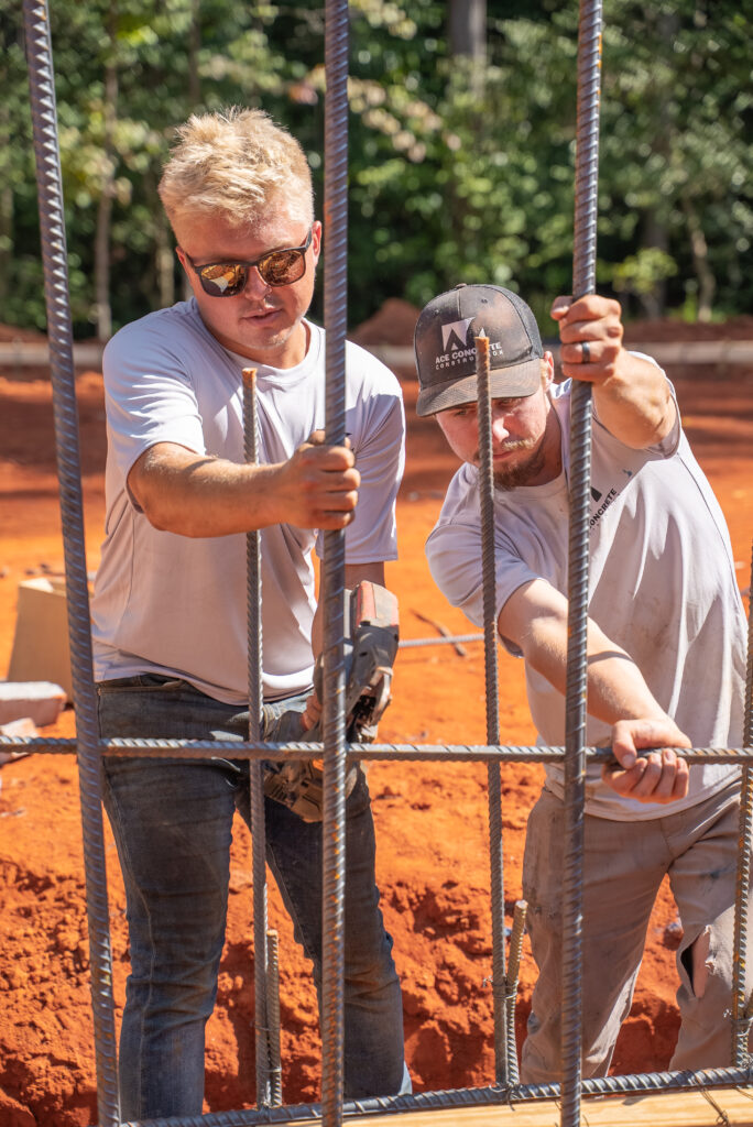 High-quality stamped concrete patio installation featuring a slate texture by Ace Concrete.