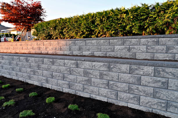 Ace Concrete building durable retaining wall in Greenville, SC landscape
